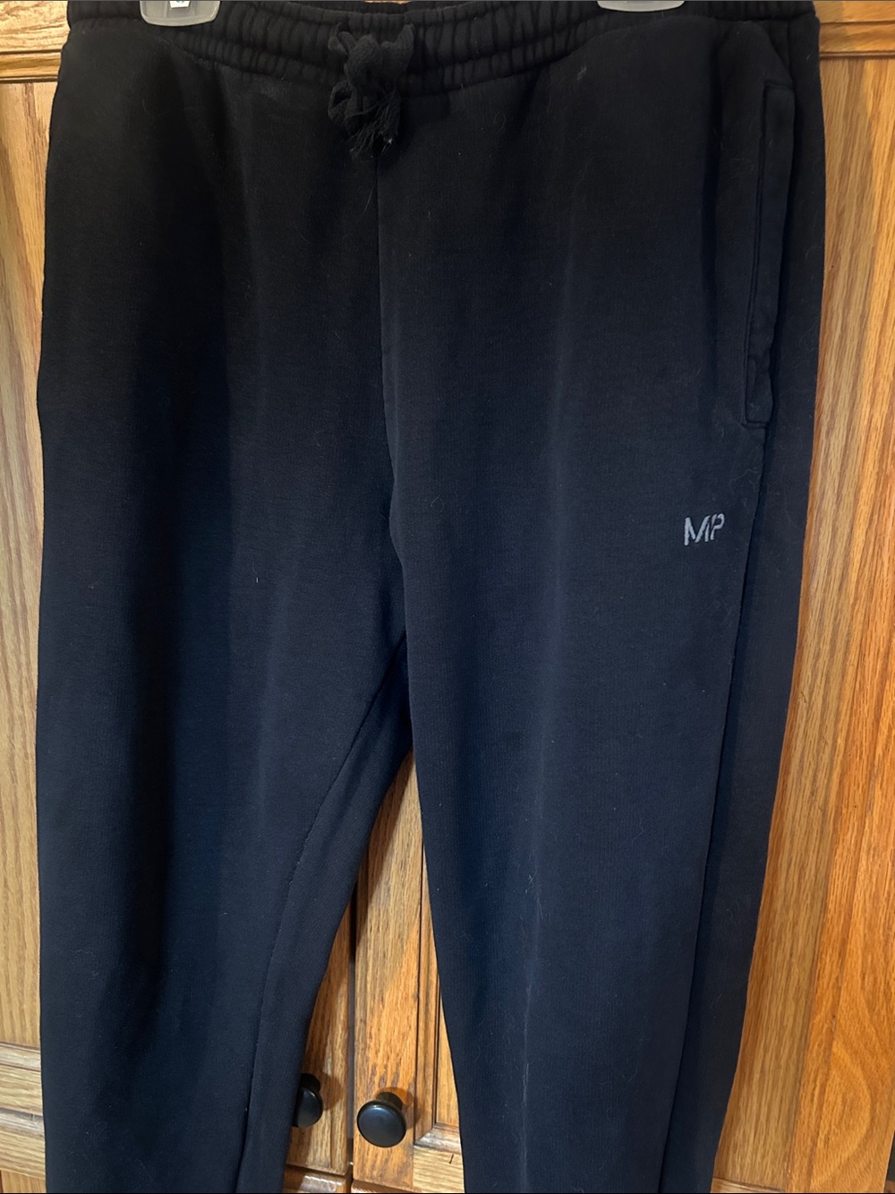 Men’s Black Fleece Joggers with Drawstring Waist